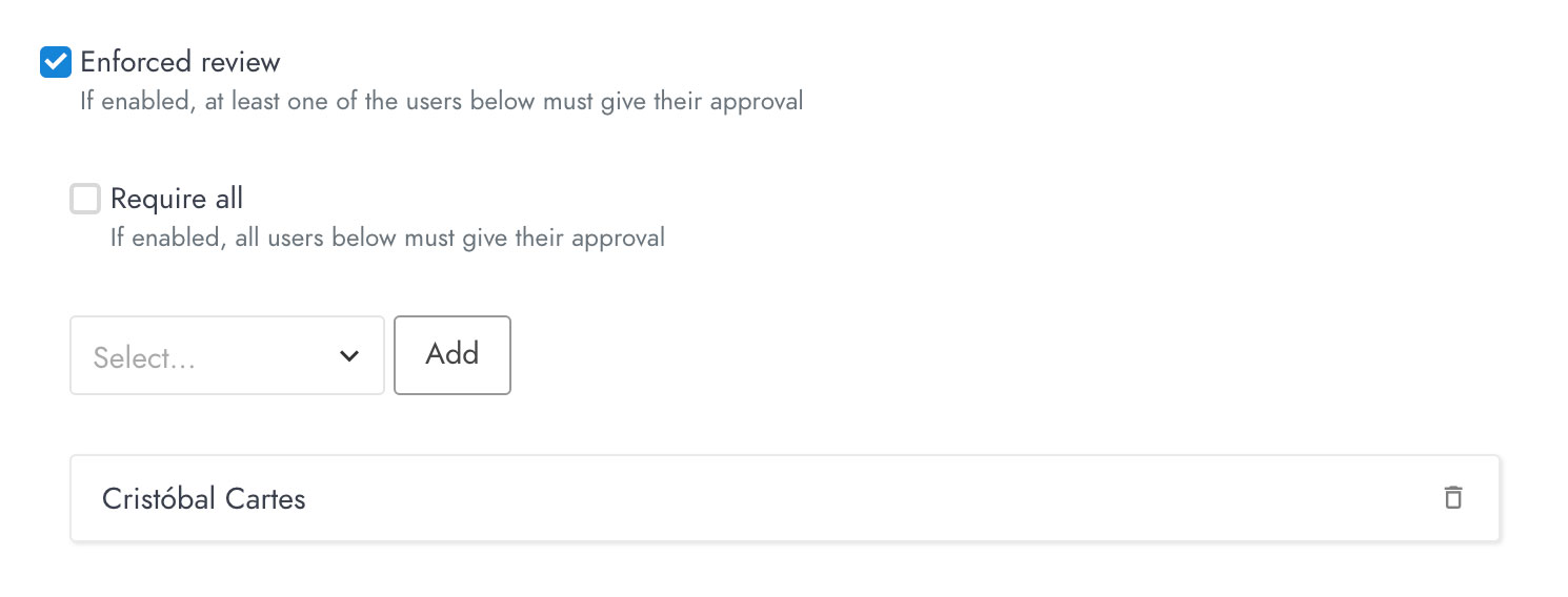 An image with the Team Review options available.