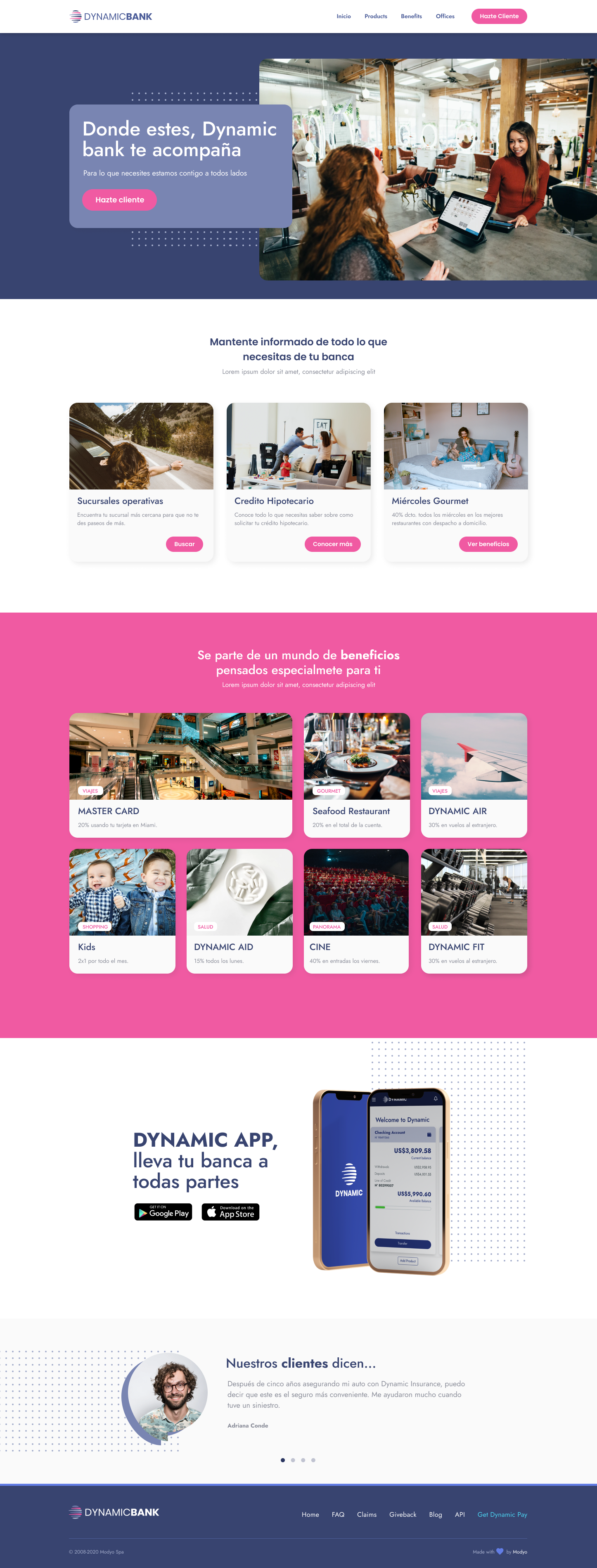Dynamic Bank homepage