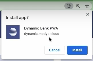 Clicking the button will install your application