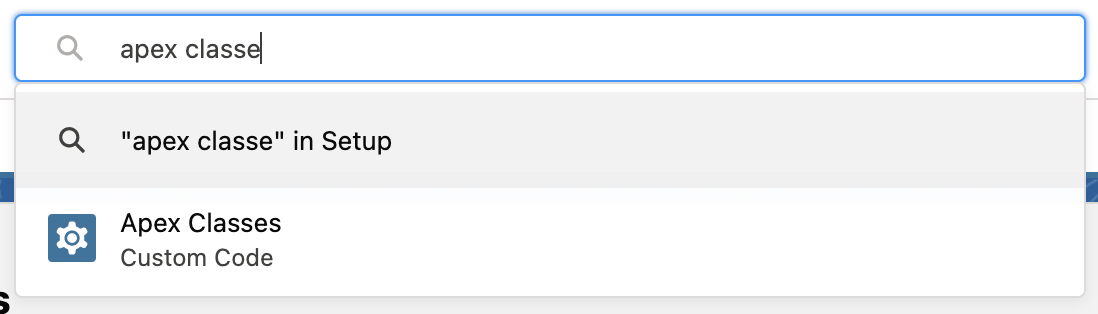 Image searching for Apex classes in Setup